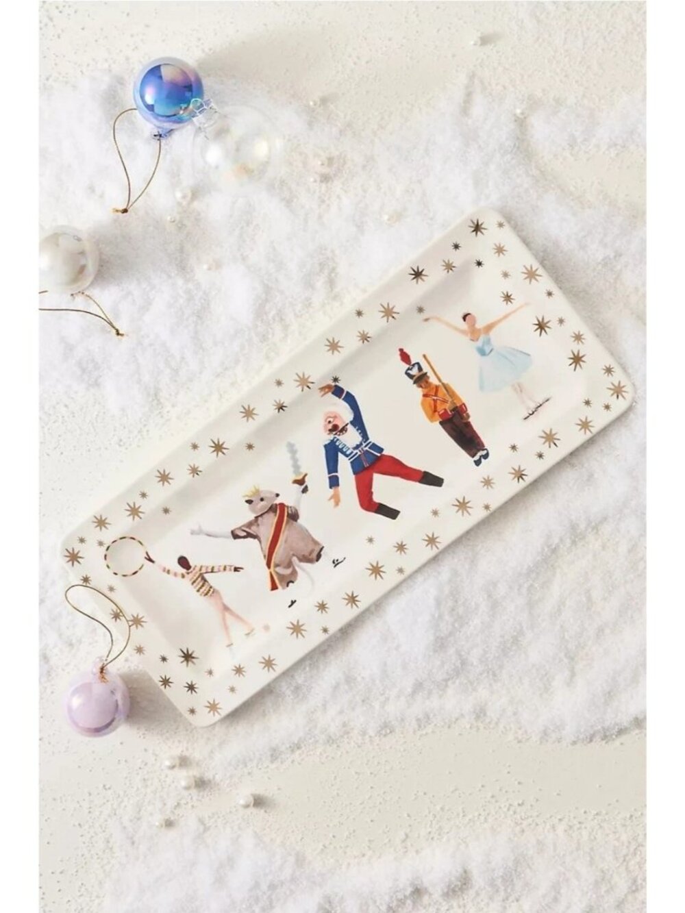Anthropologie New York City Ballet Nutcracker Platter Christmas Snowflake